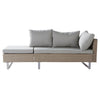 Rattan Garden Furniture Set 6-seater Recliner Sofa with Cushions & Table Khaki