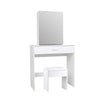 Foldable Makeup Table Set Drawer Mirror Storage Makeup Room White Dressing Table