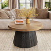 Round Coffee Table for Living Room 80cm Farmhouse Wooden Circle Center Tea Table