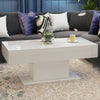 LED High Gloss Coffee Table White Modern Sofa Cocktail Center Table Living Room
