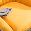 Upholstered Shell Back Sofas Armchair Fabric Accent Chair+Pillow Bedroom Lounge