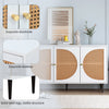 Buffet Storage Cabinet with Rattan Decorating Living Room Wood Kitchen Sideboard