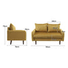 Double Seat Sofa Loveseat Couch 2 Seater Velvet Armchair w/ Wood Legs&Cushions