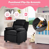 Kids Recliner Chair Adjustable PU Leather Toddler Sofa Chair w/Storage Black