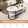 2PCS Modern Nesting Coffee Table 2-in-1 Detachable Table Set w/ Faux Marble Top