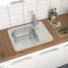 Kitchen Sink Bowl Reversible Stainless Steel Drainer Waste Handmade Basin Sizes