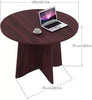Sunon Round Conference Table 105cm Dia Office Conference Table Dining (Mahogany)