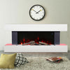 Wall Fireplace Electric Heater LED 7 Color Log Burning White Suite WIFI / Remote