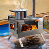 Portable Wood Burning Cooking Stove Camping Bell Tent Heating Stove with Pipes