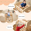 Wooden Indoor Toddler Playground 4-in-1 Jungle Gym-Natural