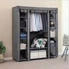 Fabric Canvas Wardrobe With Hanging Rail Shelving Clothes Storage Large Cupboard
