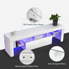 Modern TV Unit Cabinet White High Gloss Doors 2 Drawer with RGB LED Lights Itzzj
