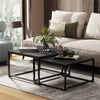 Modern Nested Coffee Table Set of 2 Marble End Table Nesting Sofa Side Tea Table