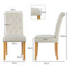 Dining Room Chairs Set of 2 Parson Accent Diner Chairs w/ Solid Wood Legs Beige