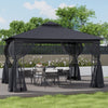 4m x 3m Heavy Duty Metal Gazebo Garden Pergola Steel Frame Tent Sun Shade Canopy