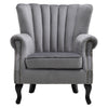 Grey Chesterfield Wing Back Armchair Queen Anne High Back Fireside Winged Chair