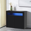 2 Doors LED Sideboard Cabinet High Gloss Cupboard Storage Furniture Black