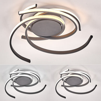Modern Art Swirl Spiral Shape LED Ceiling Lamp Light Chandelier Living Room Home