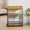 3 Tier Kitchen Trolley Wheeled Rolling Cart Wine Bottle Storage Rack With Handle
