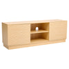 Wood Fireplace TV Stand Double Doors & Open Shelves Modern Console Cabinet 160cm