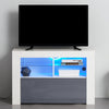 Modern 100cm TV Unit Cabinet Stand Matt Body & High Gloss Door with LED Lights