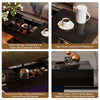 High gloss Coffee Table with RGB LED Lights adjustable Cocktail Sofa Table Black