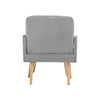Single Sofa Armchair with Footstool Velvet Lounge Chair Cushion Seat Wooden Legs
