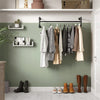 Heavy Duty Wall Mounted Clothes Rail Metal Garment Hanging Wardrobe Storage Rack