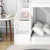 3ft Bunk Bed with Stairs and Slide, Solid Pine Wood Frame, Children Bed White