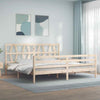 Bed Frame with Headboard 200x200 Solid Wood J5Z9