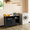 Cat Litter Box Enclosure Hidden Cat Washroom w/ Double Doors & Scratch Cardboard