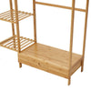 Wooden Clothes Rail Rack Garment Heavy Duty Coat Hat Hanging Stand Open Wardrobe