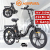 Hillmiles 20" Folding Electric Bike 36V 13Ah 250W City Ebike 15.5mph Fat Tire UK
