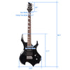 Glarry Electric Guitar 5 Way Rosewood Fire Flame Switch Pickup Full Set Black