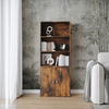 Bookcase 3 Tier 2 Door Shelf Unit Living Room Storage Bookshelf Rustic Brown