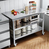 Stainless Steel Kitchen Work Bench Catering Table Worktable W/Undershelf, Wheels
