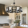 Black Chandeliers Dining Room Light Fixtures 6-Lights Pendant Light Hotel 3000K