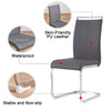 Dining Chairs Set of 4 Faux Leather with Stylish Cantilever Metal Frame Grey