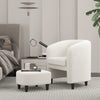 Modern Accent Chair and Ottoman Set Bedroom Upholstered Club Chair w/Footrest
