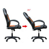 Office Chair Ergonomic Gaming Chair Height Adjust with Armrest PU Leather Seat