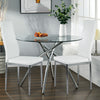 White Faux Leather Padded Dining Chair Meeting Chair Home Office Seat Metal Legs