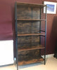 Vintage Industrial Bookcase Cabinet Display Storage Shelving Unit Rustic Metal