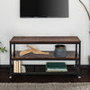 Industrial Console Table with Mesh Shelves Hallway Table Living Room Entryway