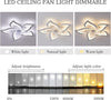 LED Ceiling Fan Light Dimmable Living Room Chandelier Lamp With Remote Control