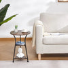 Round Side Table 3-Tier Coffee End Table Nightstand Small Shelf Rack Living Room