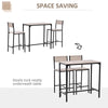 3-Piece Bar Table and Stools Set, Industrial Breakfast Bar Set with Footrest