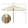 3.3(m) Garden Parasol Umbrella Outdoor Sun Shade Canopy with 8 Ribs Beige