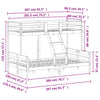 Bulliing Bunk Bed 80x200/120x200 Wax Brown Solid Wood Pine, over Loft Bed Z5T9