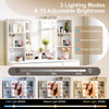Makeup Dressing Table w/ 7 Drawers & Dimmable LED Lights Mirror Vanity Stool Set