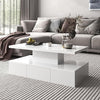 Coffee Table with Hidden Drawer, High-gloss Finish Coffee Tables for Living Room